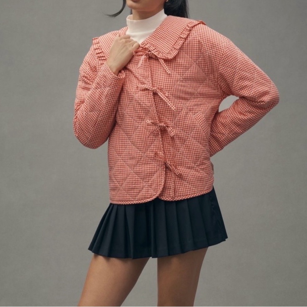 Anthropologie Maeve Hazel Quilted Gingham Jacket